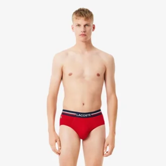 3-pack bomullskalsonger med logotyp i midjan för män