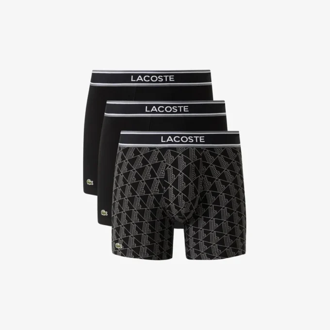 3-pack boxerkalsonger med monogramtryck för herr