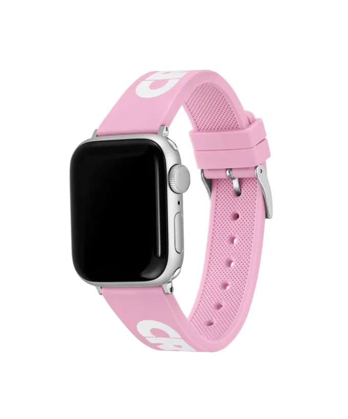 Apple Watch-armband i rosa silikon med krokodiltryck