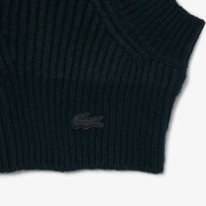 Balaclava i ribbstickad filtad ull Balaclava i ribbstickad filtad ull