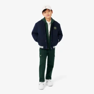 Barnens tryckta fleece-hoodie med dragkedja