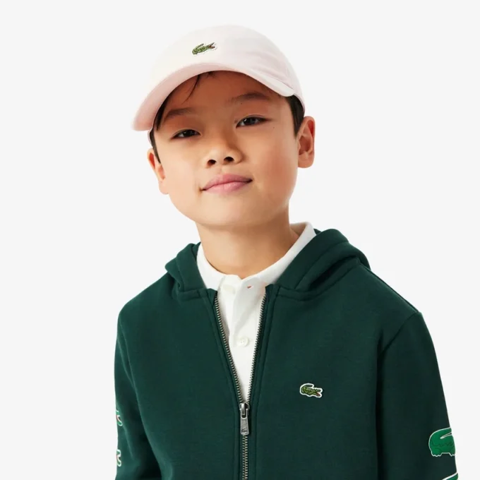 Barnens tryckta fleece-hoodie med dragkedja Barnens tryckta fleece-hoodie med dragkedja