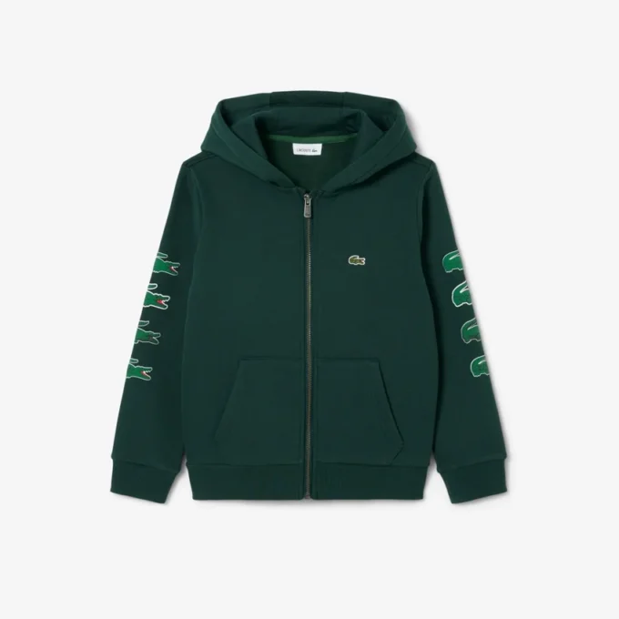 Barnens tryckta fleece-hoodie med dragkedja Barnens tryckta fleece-hoodie med dragkedja