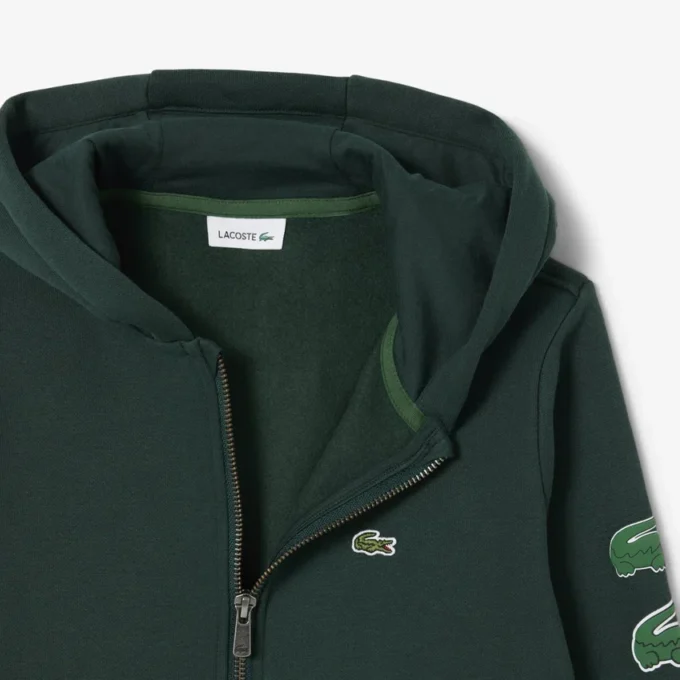 Barnens tryckta fleece-hoodie med dragkedja Barnens tryckta fleece-hoodie med dragkedja