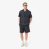 Bomullsshorts med krokodiltryck och ränder Bomullsshorts med krokodiltryck och ränder