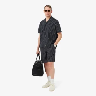 Bomullsshorts med krokodiltryck och ränder
