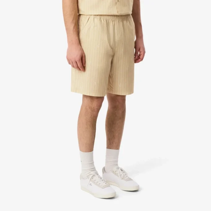 Bomullsshorts med krokodiltryck och ränder Bomullsshorts med krokodiltryck och ränder