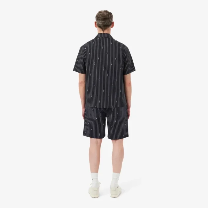 Bomullsshorts med krokodiltryck och ränder Bomullsshorts med krokodiltryck och ränder