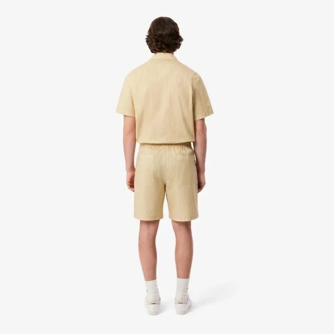 Bomullsshorts med krokodiltryck och ränder Bomullsshorts med krokodiltryck och ränder