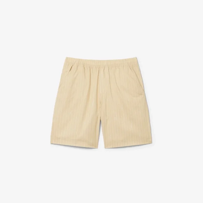 Bomullsshorts med krokodiltryck och ränder Bomullsshorts med krokodiltryck och ränder