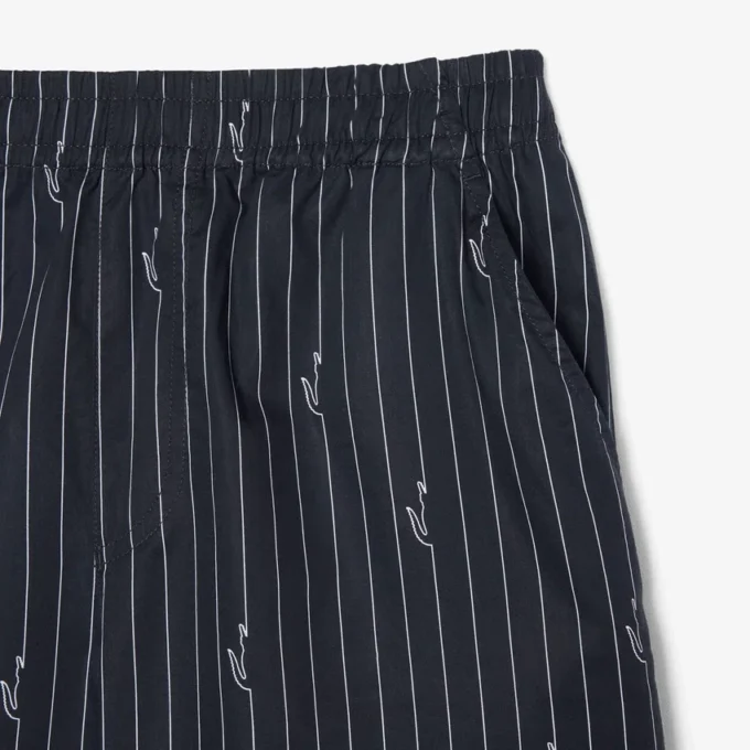 Bomullsshorts med krokodiltryck och ränder Bomullsshorts med krokodiltryck och ränder