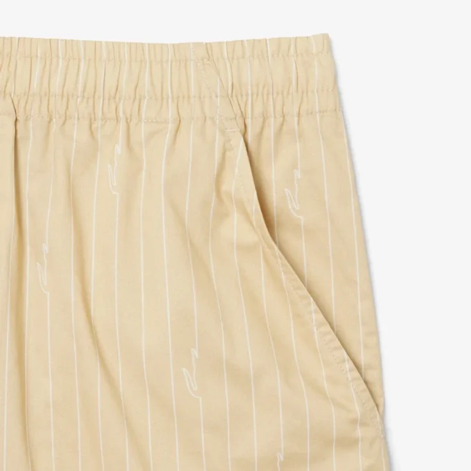 Bomullsshorts med krokodiltryck och ränder Bomullsshorts med krokodiltryck och ränder