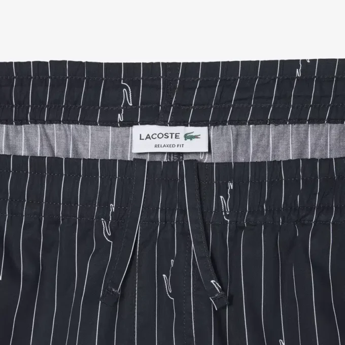 Bomullsshorts med krokodiltryck och ränder Bomullsshorts med krokodiltryck och ränder