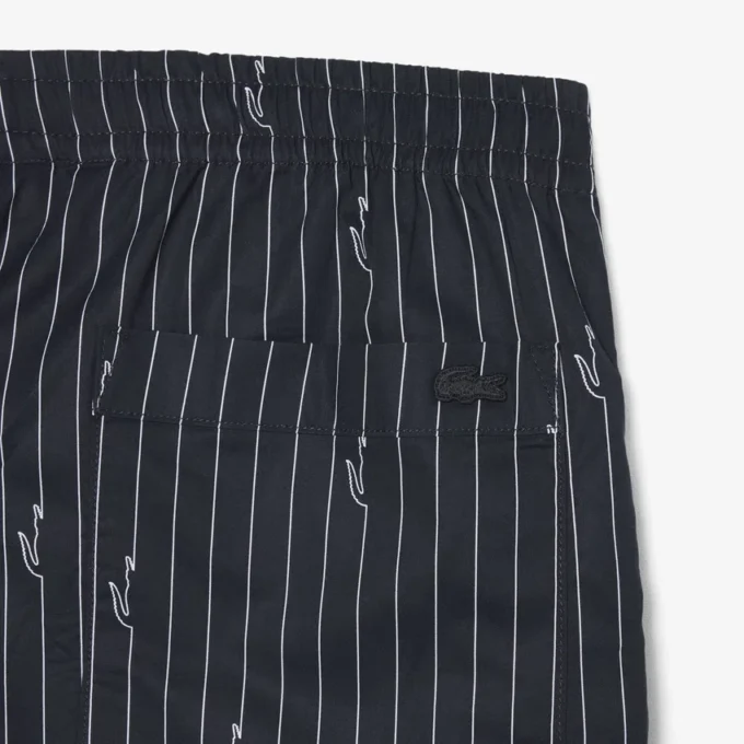 Bomullsshorts med krokodiltryck och ränder Bomullsshorts med krokodiltryck och ränder