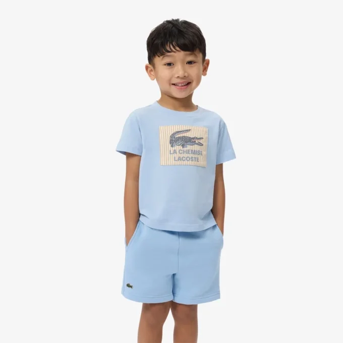 Bomullst-shirt med emblem