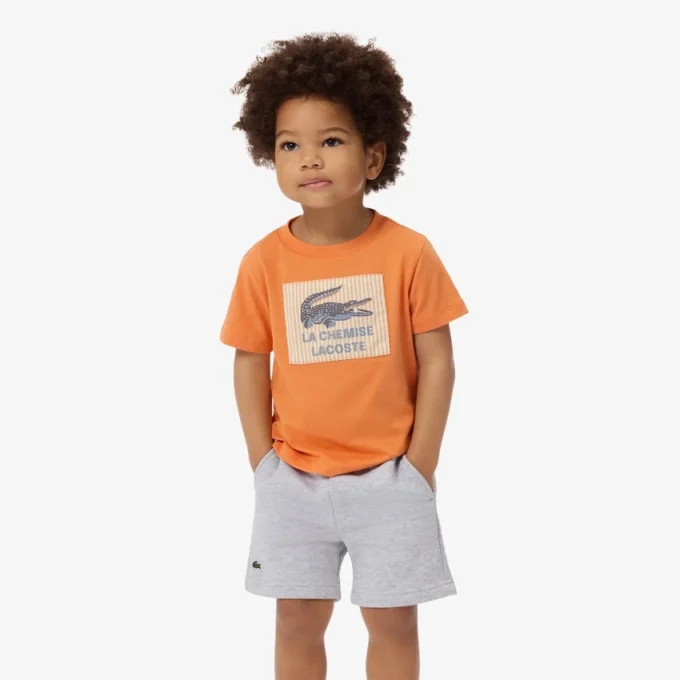 Bomullst-shirt med emblem