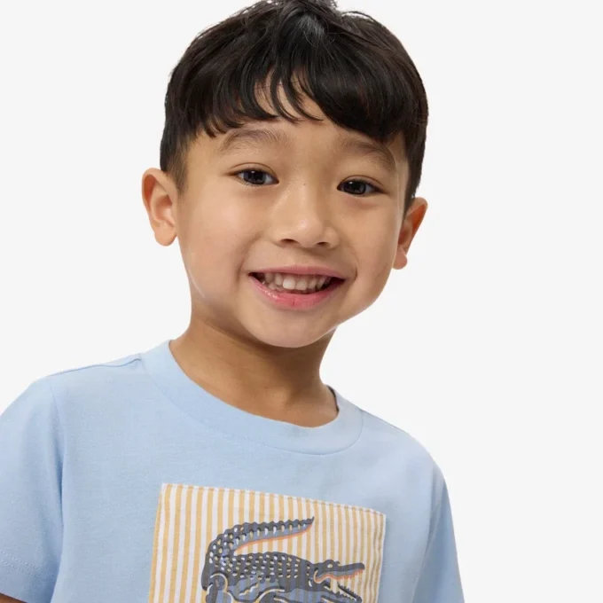 Bomullst-shirt med emblem