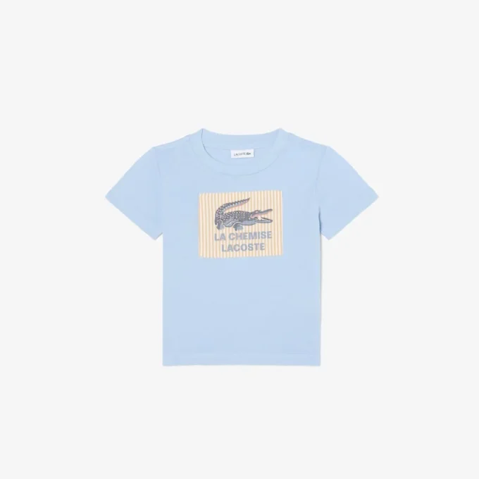 Bomullst-shirt med emblem