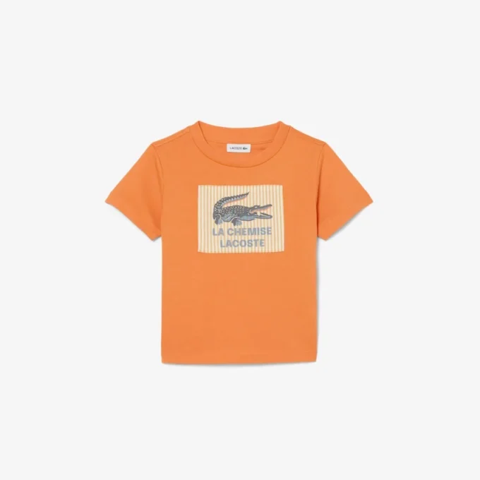 Bomullst-shirt med emblem