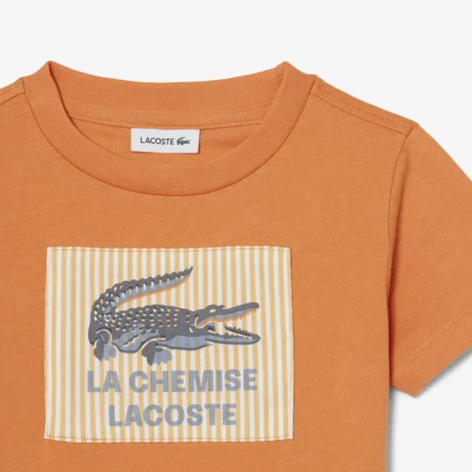 Bomullst-shirt med emblem