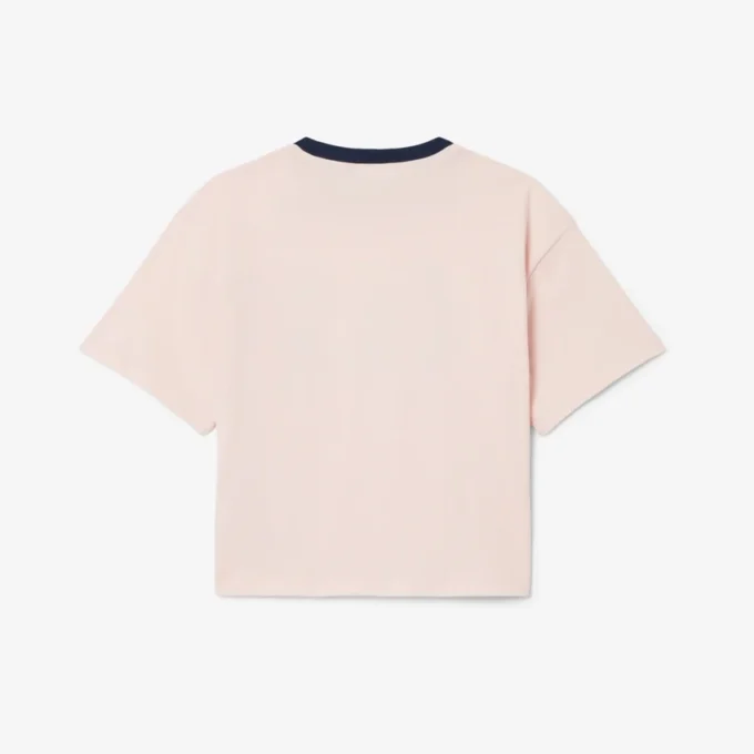 Bomullst-shirt med kontrastmärke Bomullst-shirt med kontrastmärke