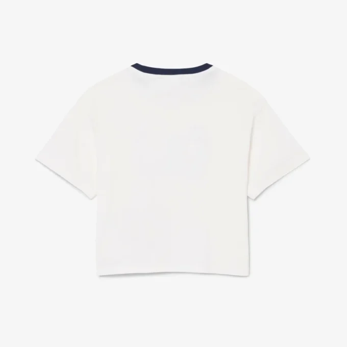 Bomullst-shirt med kontrastmärke Bomullst-shirt med kontrastmärke