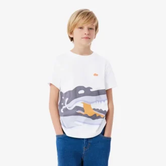 Bomullst-shirt med krokodiltryck