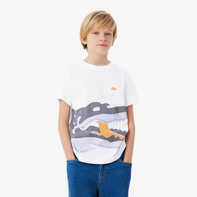 Bomullst-shirt med krokodiltryck Bomullst-shirt med krokodiltryck