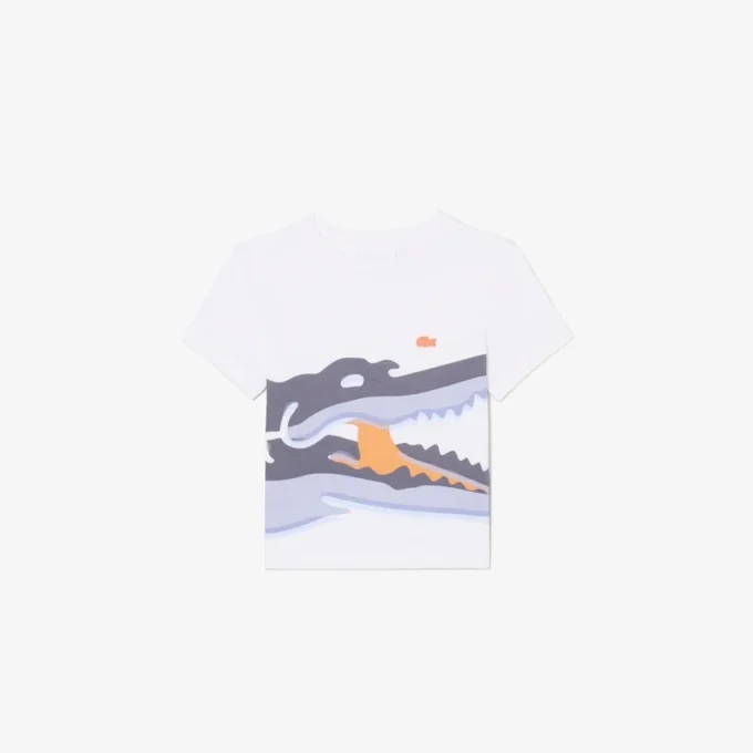 Bomullst-shirt med krokodiltryck Bomullst-shirt med krokodiltryck