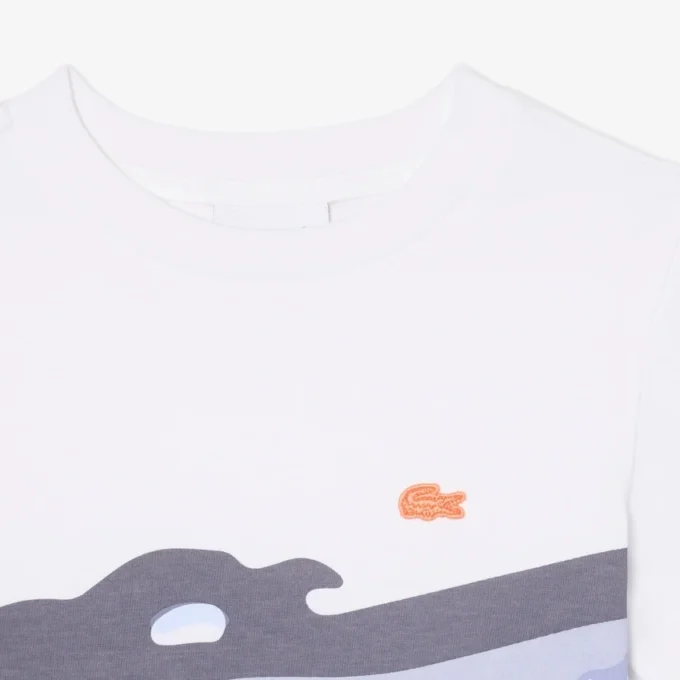 Bomullst-shirt med krokodiltryck Bomullst-shirt med krokodiltryck