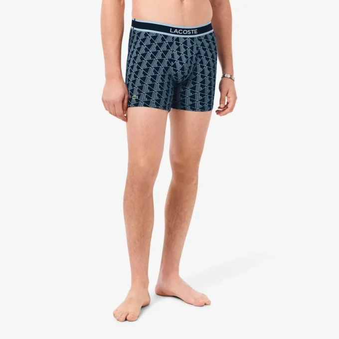 Boxerkalsonger i stretchbomull med monogram för herr Boxerkalsonger i stretchbomull med monogram för herr