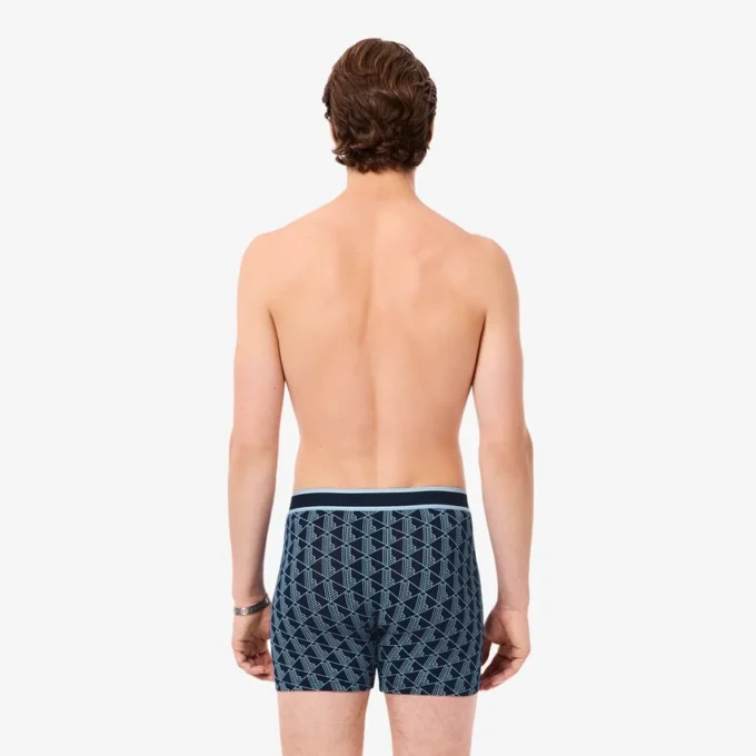 Boxerkalsonger i stretchbomull med monogram för herr Boxerkalsonger i stretchbomull med monogram för herr