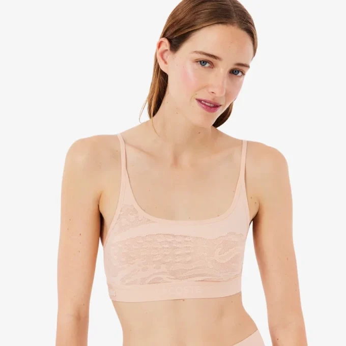 Bralette i mesh med krokodilmotiv Bralette i mesh med krokodilmotiv