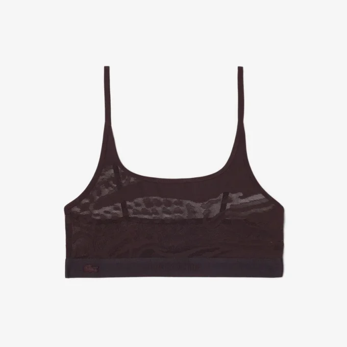 Bralette i mesh med krokodilmotiv Bralette i mesh med krokodilmotiv