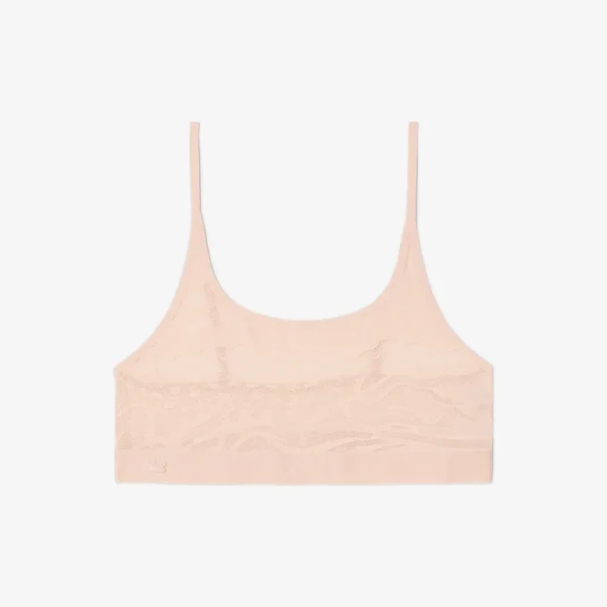 Bralette i mesh med krokodilmotiv Bralette i mesh med krokodilmotiv