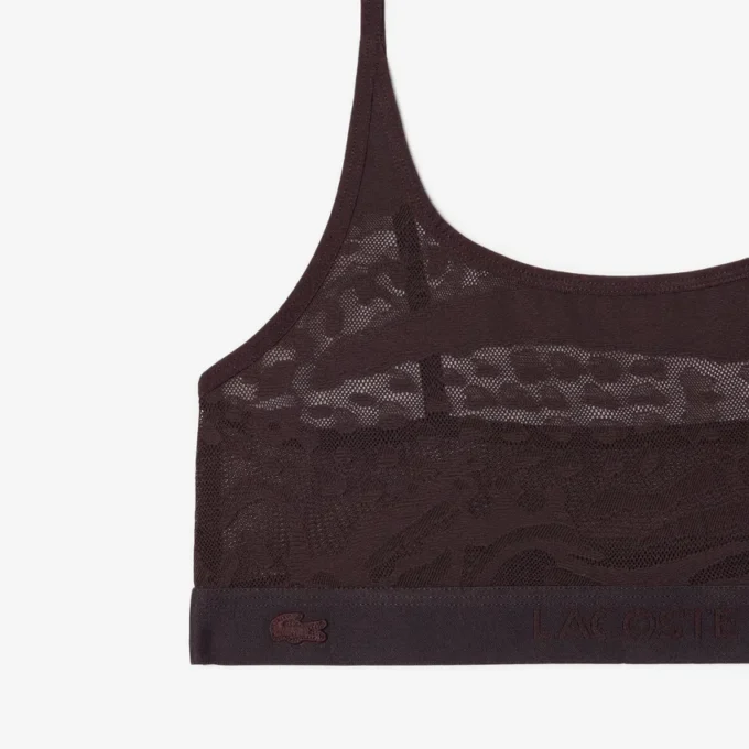 Bralette i mesh med krokodilmotiv Bralette i mesh med krokodilmotiv