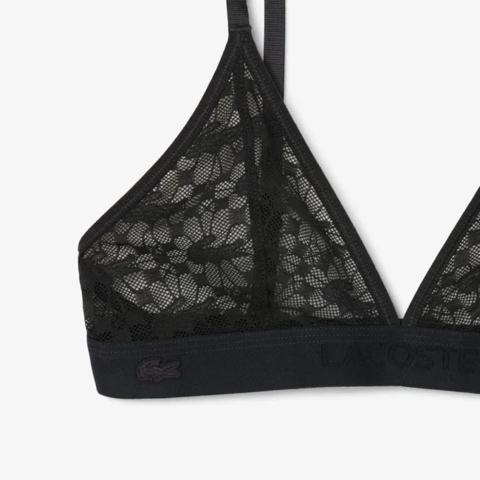 Bralette med logotyp och spets Bralette med logotyp och spets