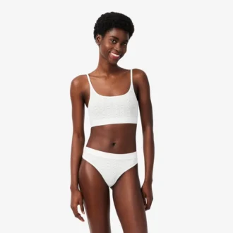 Bralette med Pointelle-mönster och logotyp
