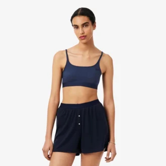 Bralette med Pointelle-mönster och logotyp