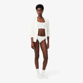 Bralette med Pointelle-mönster och logotyp