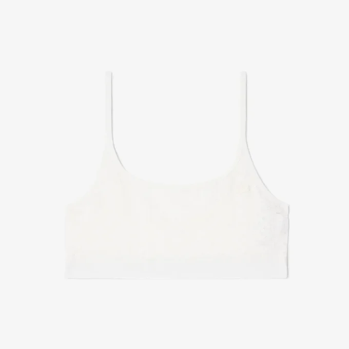 Bralette med Pointelle-mönster och logotyp Bralette med Pointelle-mönster och logotyp