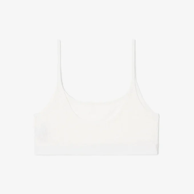 Bralette med Pointelle-mönster och logotyp Bralette med Pointelle-mönster och logotyp