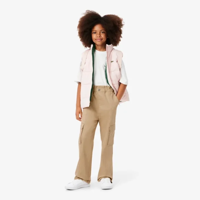 Cargobyxor i bomullstwill för flickor Cargobyxor i bomullstwill för flickor