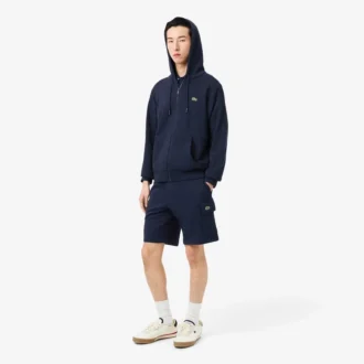 Cargoshorts i bomullsfleece för herr