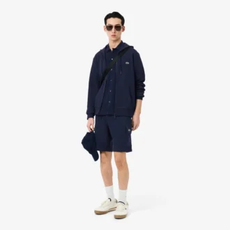 Cargoshorts i bomullsfleece för herr
