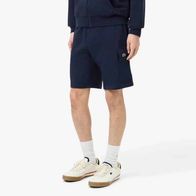 Cargoshorts i bomullsfleece för herr