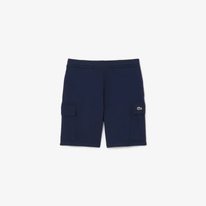 Cargoshorts i bomullsfleece för herr