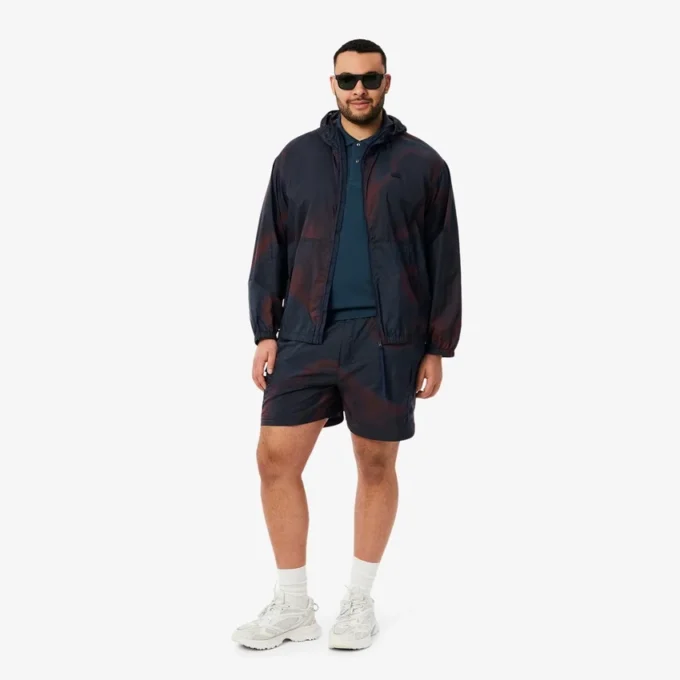 Cargoshorts i nylon med Ombra-tryck för herr