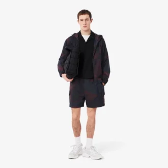 Cargoshorts i nylon med Ombra-tryck för herr