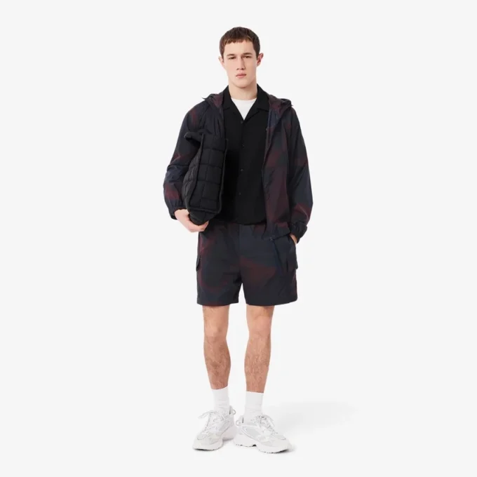 Cargoshorts i nylon med Ombra-tryck för herr